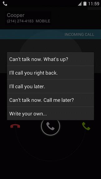 You can edit the quick responses through the Call settings menu. From the phone app, touch > Settings > Call settings > Quick responses.