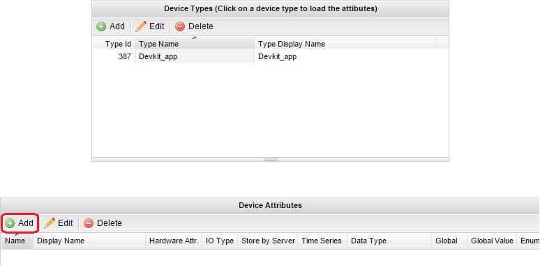 This should highlight the row in blue c. In the bottom table titled Device Attributes click the Add button. d.
