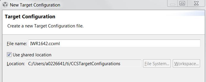 5.1 Connecting EVM to CCS It is assumed that you were able to download and build the Lab in CCS (completed steps 1, 2 and 3) To connect the Radar EVM to CCS, we need to create a target configuration
