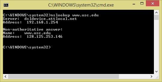 hostname/domain name combination from a command line, run