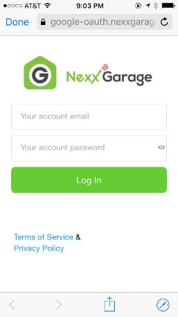 7. Scroll down and tap LINK ACCOUNT. Linking account will connect your Google Home account to Nexx Garage account. 8.