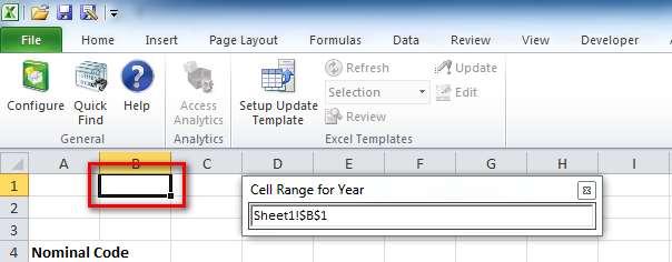 21. Click in Cell B1 in Excel 22. Now click the close cross on the Cell Range Panel. 23.