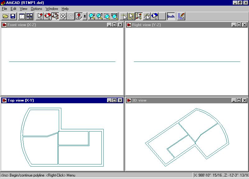 dialog box appears by clicking the right mouse button on one of the lines. Here you give a definition for the rising slope ledges and the roof becomes generalizable.