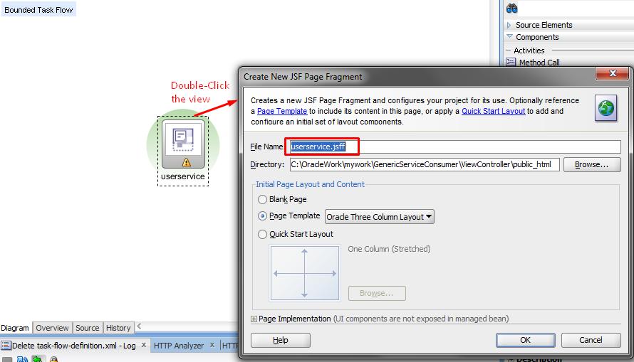 6. Double-click the view to create a new