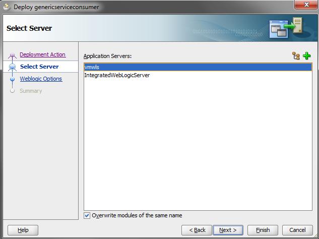 2. On the Deployment Action screen, select Deploy to Application Server, then click Next. 3.