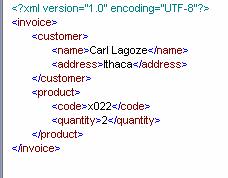 XML data representation name cust.