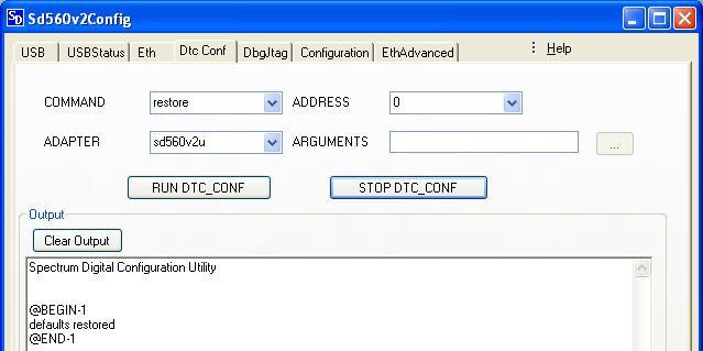 For Ethernet, select the emulator s ipaddress from the drop down box or enter your own ipaddress. 4. Click on RUN DTC_CONF. A pop-up window as displayed in figure 16 below appears.