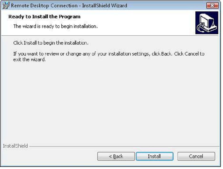 Step 5. Congratulations! You have now fully installed the Remote Desktop Client software. Click Finish to quit from the InstallShield Wizard.