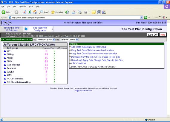 In addition to the Project Options field, there is another type of data access selection commonly displayed on the left side of the screen throughout the ISS worksheets.