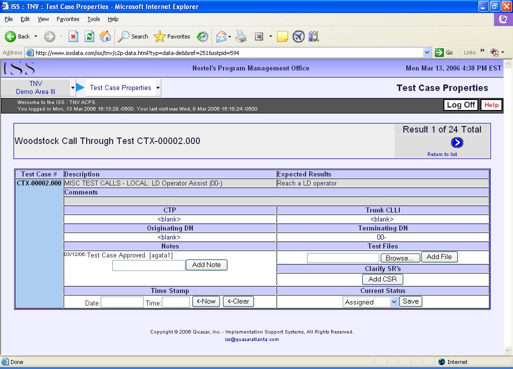 The Figure above, displays 2 fields. The first field contains controls for selecting the format of the way you view the format of the test case lists.