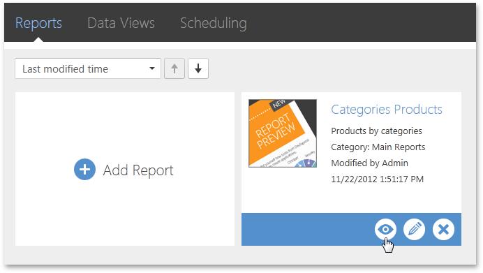 30 Your report appears in the Reports screen and you can schedule its execution