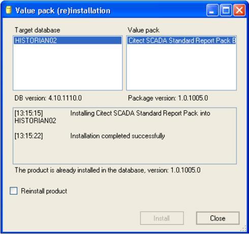 Verify the pack is installed successfully from the message box and then click on