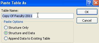 Dallas County Community College District Manipulating Tables Rename a Table Open the Faculty database. Right-click on the table (Faculty) in the Navigation Pane on the left.