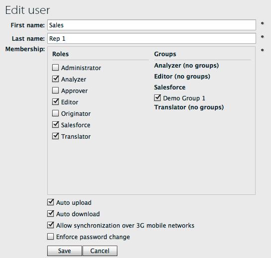 4. Edit user details user s first and last names; also the roles and user groups assigned to this user.