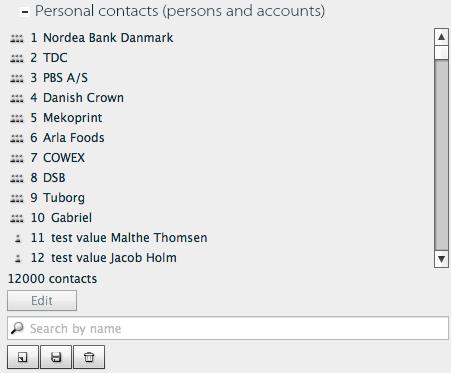 After contacts have been successfully uploaded, you can see them all displayed inside the Personal Contacts section on user settings tab: You can use the following controls after the contacts list