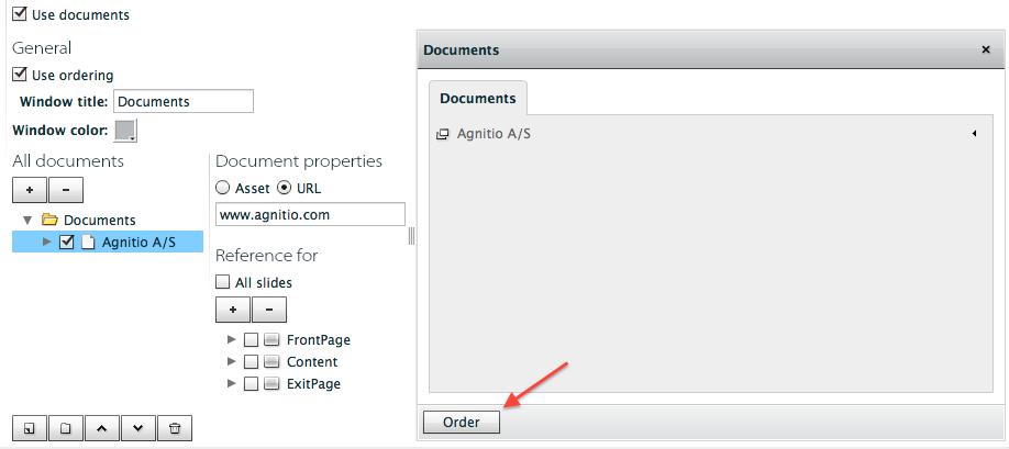 3. You can also link a document to all slides or choose only to display the document when accessing specific slides. This is done, by selecting the checkbox next to the corresponding slide names.