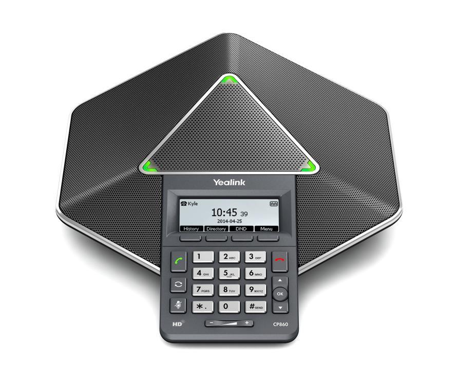 Conference Phones Yealink-SIP-CP860 - Diamond Conference Phone R7,068.00 (R6,200.00+VAT) 192x64-pixel graphical LCD with backlight.