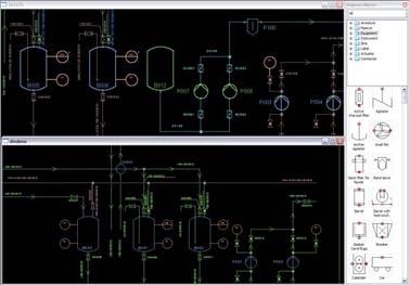 Cadmatic Diagram Information flows from piping diagrams to later design phases (3D design and installation information) is assured by the full integration of the modules.