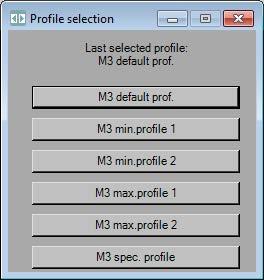 Sidoor User Software 5.5 Driving parameters Select a profile You can select and activate a defined profile in the "Profile selection" window. The profiles are stored in the door controller.
