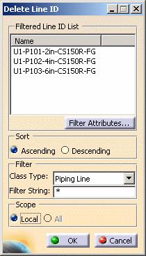 Deleting a Line ID This task shows you how to delete a line ID. 1. Click the Delete Line ID button. The Delete Line ID dialog box displays.