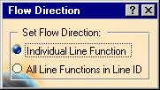 Set the Flow Direction of a Route This task shows you how to set the flow direction of a route. 1. Click on the Flow Direction button. The Flow Direction box appears. 2.