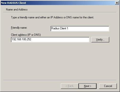Enter a name for the AP in Friendly name: field and its IP address or DNS name in Client address (IP or