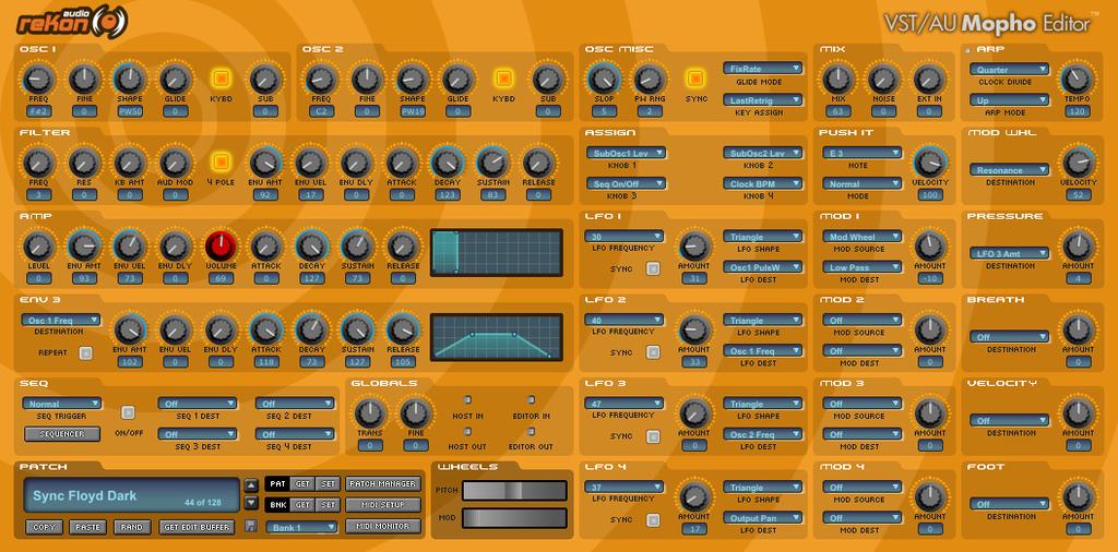 The Graphical User Interfaces Using The Graphical User Interface The graphical user interface of the VST-AU Mopho Editor is designed for maximum ease of use, giving you easy access to all of the
