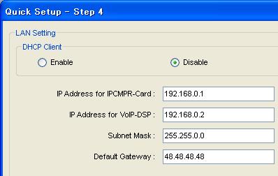 *1 c. In the IP Address for VoIP-DSP box, type the IP address of the DSP card. *2 d. In the Subnet Mask box, type the subnet mask address of the network. *3 e.