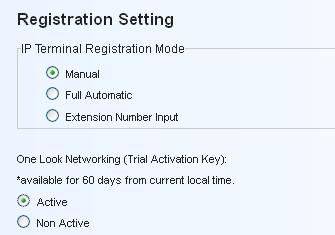 4.1.1 Easy Setup Wizard 6. In Registration Setting, the IP Terminal Registration Mode an