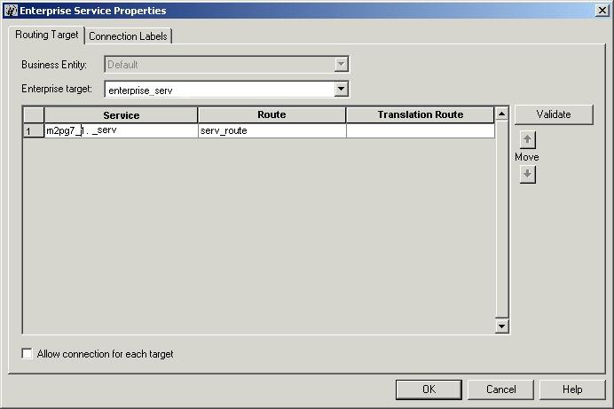 Define Set of Enterprise Services to Receive the Contact Following is the Properties dialog box of the Enterprise Service node: Figure 10: Enterprise Service Properties - Routing Target tab Define