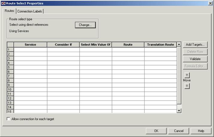 Select Targets and Distribute Contacts with One Node Following is the Properties dialog box for the Route Select node: Figure 25: Route Select Properties - Route