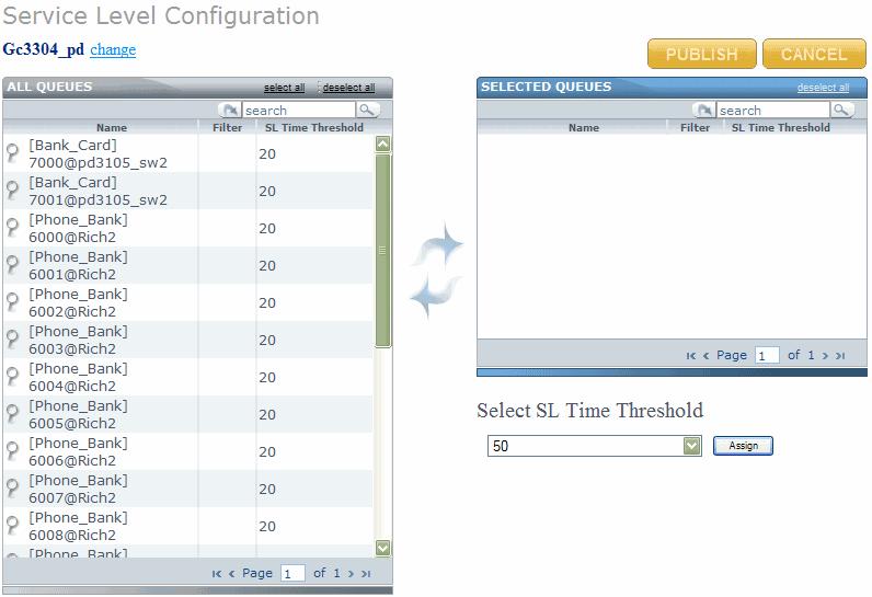 Figure 1: Service Level Configuration Changing a Time Service-Level Threshold 1. Select a Genesys Adapter from the list. 2.