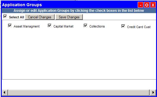 Figure 47: Users page: assign/edit call centers Assigning Application Groups to a User Assigning call centers and application groups to a user filters the dashboard view so the user only sees