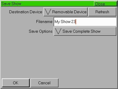 Setup Files This section of Setup allows you to save and load show files, load User Fixture Types (UFT) from memory stick, clear UFTs from the desk, update the desk software and display desk