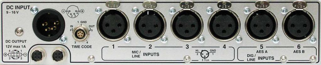 the NAGRA-D and T-Audio-TC as indicated. (QCTCU cable # 70 16909 000 LEMO to open-ended TC cable) These inputs can be used for dynamic or condenser mics or as analogue line inputs.