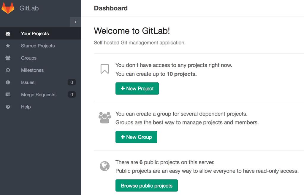 7.2 Gitlab web interface and Git repository creation For this project, one member of the group can now create the two Git repositories on https://gitlab.unil.ch/.