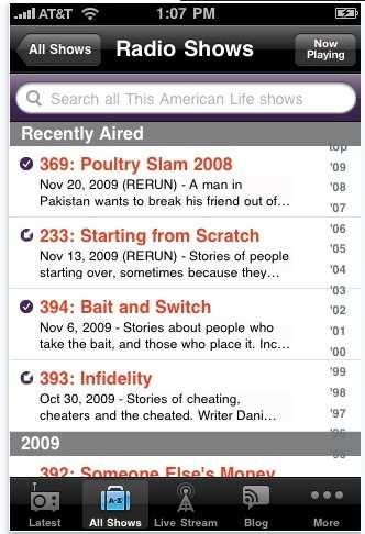 This American Life iphone App 1. Public Radio Network 2. 1.7 Million Listeners 3.