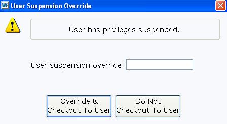 6. Click Suspend User.