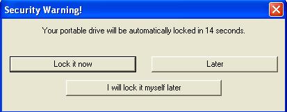 If you don t do click any buttons during 25 seconds the drive will be locked with the previously used password.