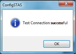 If the test is successful, the following screen is displayed: