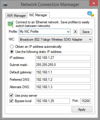 Profile If your system is mobile and you have differing Ethernet network configurations per location, the Profile feature can make applying known settings simple.