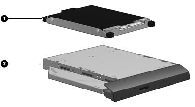Item Description Spare part number Hard Drive Hardware Kit (not illustrated, includes hard drive bracket, cable, and 4 isolators) 603676-001 Plastics Kit, includes: 603679-001 (22) Hard drive cover