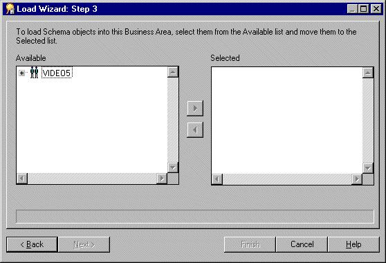 Lesson 2: Connecting to Discoverer Administrator, using the Load Wizard and the Workarea Figure 3 7 Load Wizard: Step 3 dialog The Load Wizard: Step 3 dialog enables you to include individual tables