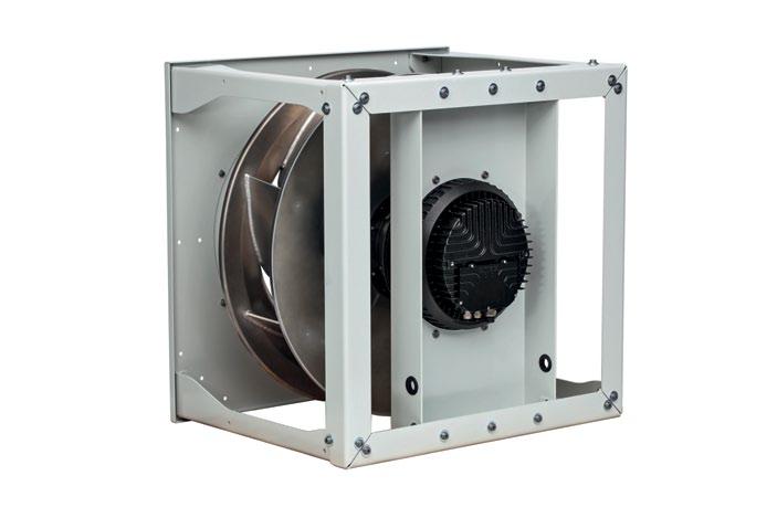 Plenum fans/radipac Medium flow rate at medium pressure The plenum fan is the easiest to integrate a radial impeller into a system.