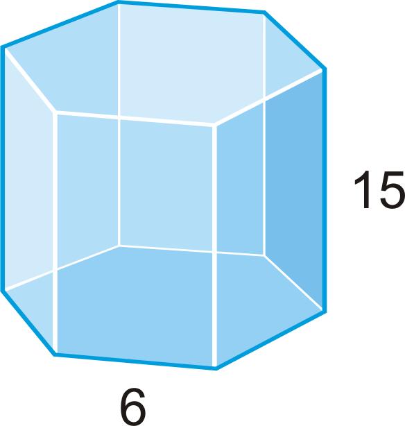 Usually, the height of a prism is going to be the last length you need to use. Example 4: Find the volume of the regular hexagonal prism below.