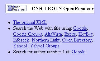 6 Zeno Tajoli insert the web address of his own OpenUrl resolver. 14 Then METALIS sends a cookie that is used to build the OpenUrl link in the full view.