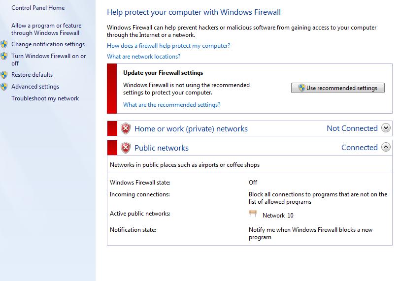 Windows Firewall Custom Settings For more advanced settings: Control Panel System and Security