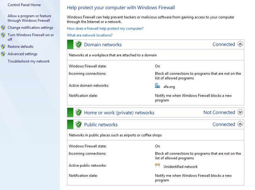 Enabling Windows Firewall Exceptions Allow trusted programs to connect without being blocked by adding them to your Windows Firewall Exceptions list For each network type, you can customize whether