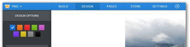 Design This function gives you choices over the external look and feel of your website.