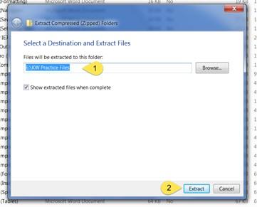 COMPLETING A COURSE (BELT) - PRACTICE After clicking on Save, this box will appear indicating that the download of the compressed Zip file has been completed: Left click on the Open button.